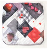 Galette - 4 rabats - 36 x 36 x 3.5 cm - polyester - valentine
