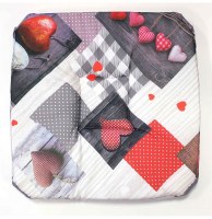 Galette - 4 rabats - 36 x 36 x 3.5 cm - polyester - valentine