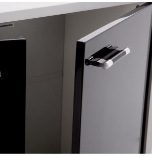 Meuble dessous de lavabo - noir - rangement salle de bain