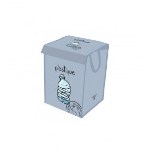 Bac à tri - plastique - bleu pâle
