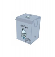 Bac à tri - plastique - bleu pâle