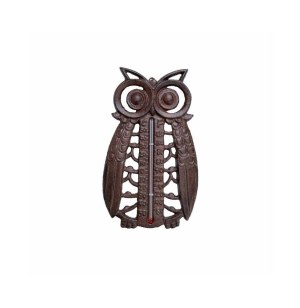 Thermomètre hibou - 13,8 x 1,3 x 20,7 cm - fonte