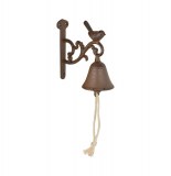 Sonnette oiseau - 7,5 x 14,4 x 15,5 cm - fonte - décoration de jardin