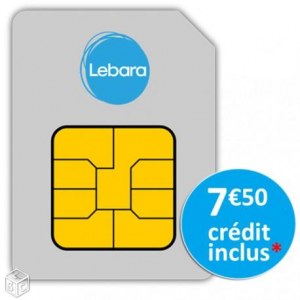 Carte SIM prépayée LEBARA Mobile sans engagement + 7€50 de crédit.