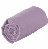 Drap housse 1 personne lina - 57 fils - 90 x 190 cm - lilas