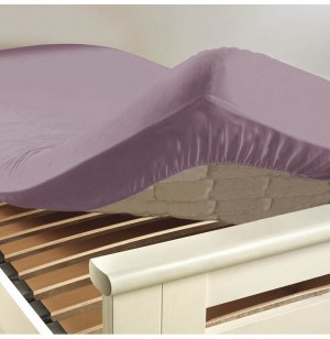 Drap housse 2 personnes jersy - 140 x 190 cm - jersey - prune