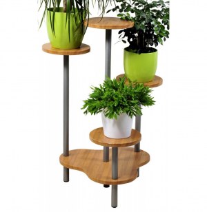 Support multiple pour 4 plantes - hauteur 75 cm - façon bambou