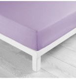Drap housse 2 personnes lina - 57 fils - 160 x 200 cm - lilas