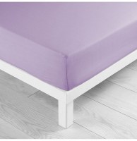 Drap housse 2 personnes lina - 57 fils - 160 x 200 cm - lilas