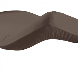 Drap housse 2 personnes lina - 57 fils - 160 x 200 cm - noisette