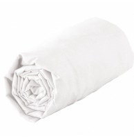 Drap housse 2 personnes lina - 57 fils - 180 x 200 cm - blanc