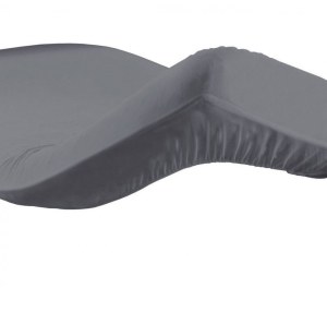 Drap housse 2 personnes lina - 57 fils - 180 x 200 cm - gris