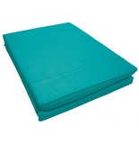 Drap plat 1 personne lina point bourdon - 57 fils - 180 x 290 cm - ble