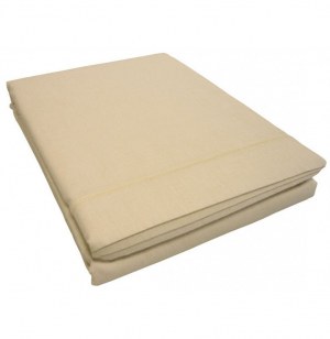 Drap plat 1 personne lina point bourdon - 57 fils - 180 x 290 cm - sab