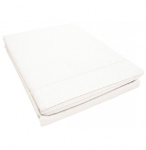 Drap plat 2 personnes lina point bourdon - 57 fils - 240 x 300 cm - bl
