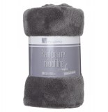 Plaid polaire microfibre - gris foncé - 125 x 150 cm - effet ultra do