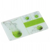 Planche à découper en verre - motifs pomme - 23,5 x 14,5 cm