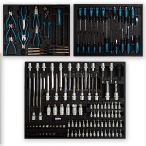 SERVANTE D'ATELIER 7/7 Tiroirs, 90KG, GRIS, 591 pièces PRO KRAFTMULLER