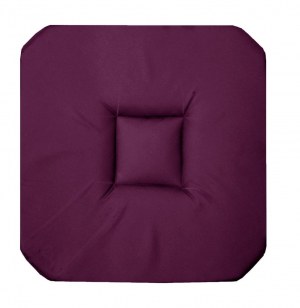 Galette 4 rabats panama - 36 x 36 x 3,5 cm - coton - violet
