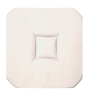 Galette 4 rabats panama - 36 x 36 x 3,5 cm - coton - blanc