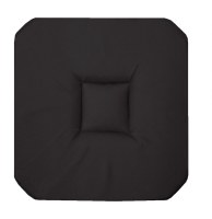 Galette 4 rabats panama - 36 x 36 x 3,5 cm - coton - noir