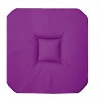 Galette 4 rabats panama - 36 x 36 x 3,5 cm - coton - violet
