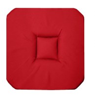 Galette 4 rabats panama - 36 x 36 x 3,5 cm - coton - rouge