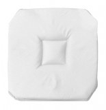 Galette 4 rabats essentiel - 36 x 36 x 3,5 cm - polyester - blanc