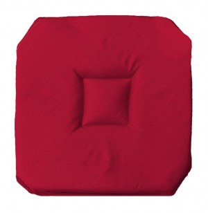 Galette 4 rabats essentiel - 36 x 36 x 3,5 cm - polyester - rouge