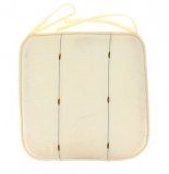 Galette jacquard bicolore - 40 x 40 x 3,5 cm - polyester - blanc/marro