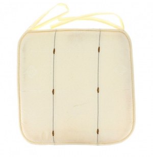 Galette jacquard bicolore - 40 x 40 x 3,5 cm - polyester - blanc/marro