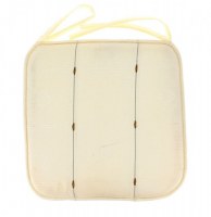 Galette jacquard bicolore - 40 x 40 x 3,5 cm - polyester - blanc/marro