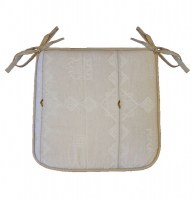 Galette jacquard bicolore mathis - 40 x 40 x 3,5 cm - polyester beige