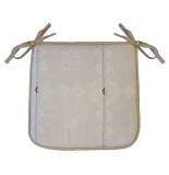 Galette jacquard bicolore mathis - 40 x 40 x 3,5 cm - polyester beige