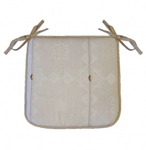 Galette jacquard bicolore mathis - 40 x 40 x 3,5 cm - polyester beige