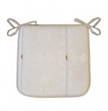 Galette jacquard bicolore mathis - 40 x 40 x 3,5 cm - polyester blanc