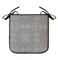 Galette jacquard bicolore mathis - 40 x 40 x 3,5 cm - polyester marron