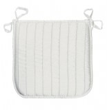 Galette rayures crash lineo - 40 x 40 x 3,5 cm - blanc