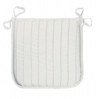 Galette rayures crash lineo - 40 x 40 x 3,5 cm - blanc