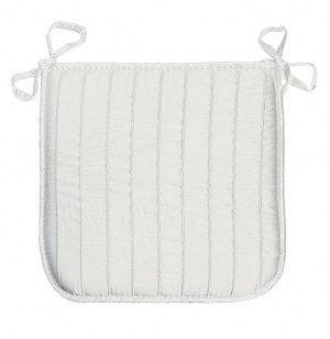 Galette rayures crash lineo - 40 x 40 x 3,5 cm - blanc