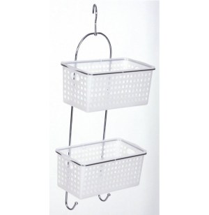 Serviteur / étagère de douche à 2 paniers amovibles