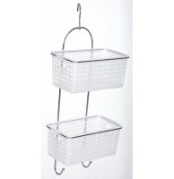 Serviteur / étagère de douche à 2 paniers amovibles