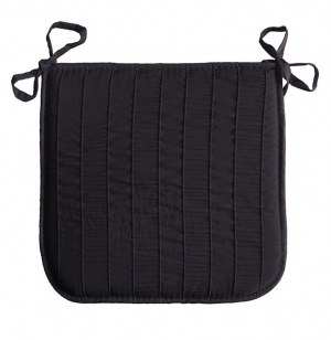 Galette rayures crash lineo - 40 x 40 x 3,5 cm - noir