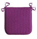 Galette rayures crash lineo - 40 x 40 x 3,5 cm - violet