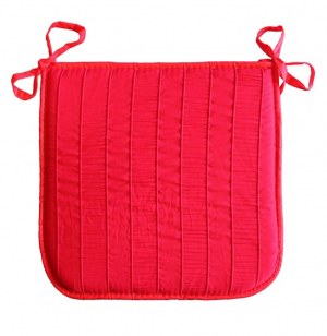 Galette rayures crash lineo - 40 x 40 x 3,5 cm - rouge