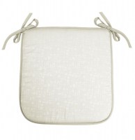 Galette jacquard adamo - 40 x 40 x 3,5 cm - polyester - blanc