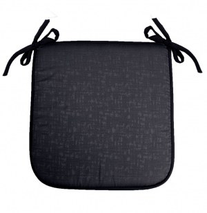 Galette jacquard adamo - 40 x 40 x 3,5 cm - polyester - noir
