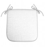 Galette jacquard adamo - 40 x 40 x 3,5 cm - polyester - blanc
