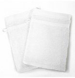 2 gants de toilette vitamine - 15 x 21 cm - eponge - blanc
