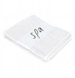 Drap de bain brodé spa - 90 x 150 cm - eponge - blanc